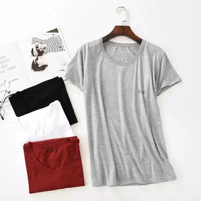 2019 New short sleeve T-shirt men modal thin round neck casual bottoming tide young students black and white gray T-shirt