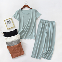 Sleepwear Women Summer Short Sleeves 70% Shorts Slim casual cover Modale Cotton Pure Home Suits Two Suits