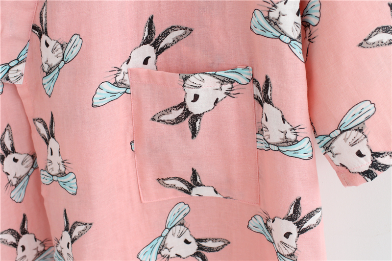 Áo ngủ nữ mùa hè cotton Nhật Bản phần mỏng lỏng phần dài áo choàng tắm giản dị đồ ngủ ngọt ngào dễ thương hấp nhà dịch vụ