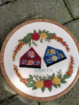 Natural style handmade National hat adult European diy fabric handmade 3D home hanging painting embroidery material bag