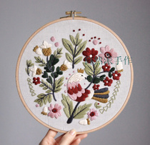 Natural hand-made bird language flower 3D European embroidery material package can be customized to send foreigners diy