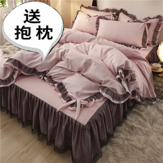 Korean four-piece cotton bed skirt set for girls