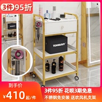  Stainless steel hair salon trolley Hair salon tool car Barber shop special dyeing and ironing rack Beauty salon beauty car