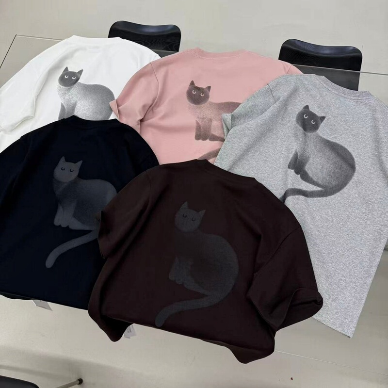 New Style Short-Sleeved 26118 Cat Print Long-Sleeved T-Shirt for Men, Heavyweight Loose Casual Multi-Color Crew Neck Top New Style Short-Sleeved 26118 Cat Print Long-Sleeved T-Shirt for Men, Heavyweight Loose Casual Multi-Color Crew Neck Top