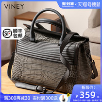 Viney leather Boston women bag 2020 new autumn winter shoulder bag 2021 wild large capacity Hand bag