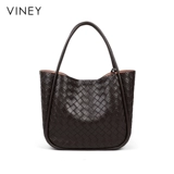 Viney Вместительная и большая корзина, сумка через плечо, из натуральной кожи