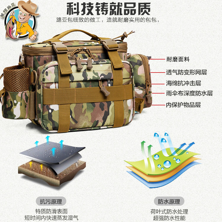 Grassroots Road Subs Diagonal Cross Satchel Purse Single Shoulder Bag Fishing multifunction Large-capacity Bait Box Bag Affordable