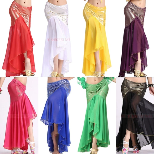 飞魅 Данная юбка для живота Ледяной шелк шифон Восточный танец Сексуальная юбка для рыбьего хвоста FM3001