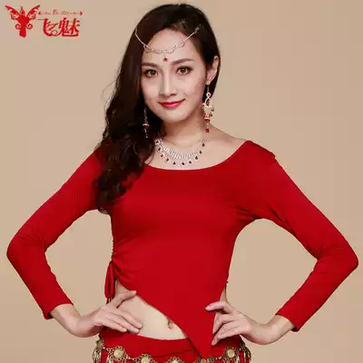 Flying charm belly dance practice suit spring and summer top new belly dance clothes Modal long-sleeved pumping belt for women