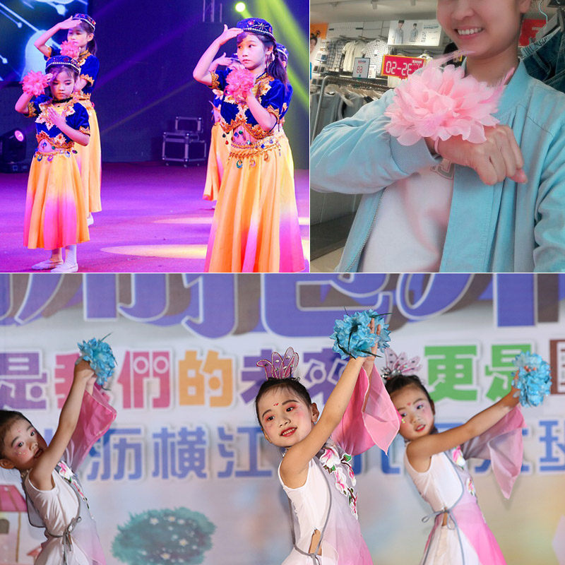 Flying charm dance bride wedding head flower Corsage Wrist flower Performance ball Lady feather Hair ornament 15cm Large flower