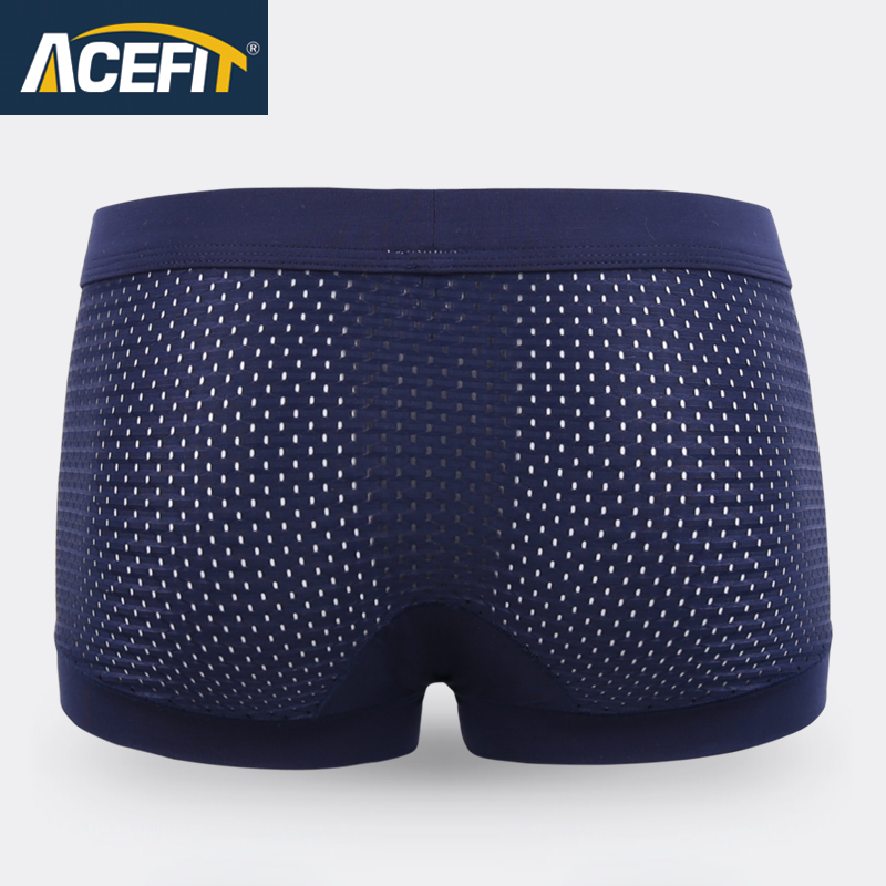 Acefit Mordale mens quần lót băng lụa sexy thở tuổi trẻ U lồi túi quần short bốn-góc phẳng góc trắng.