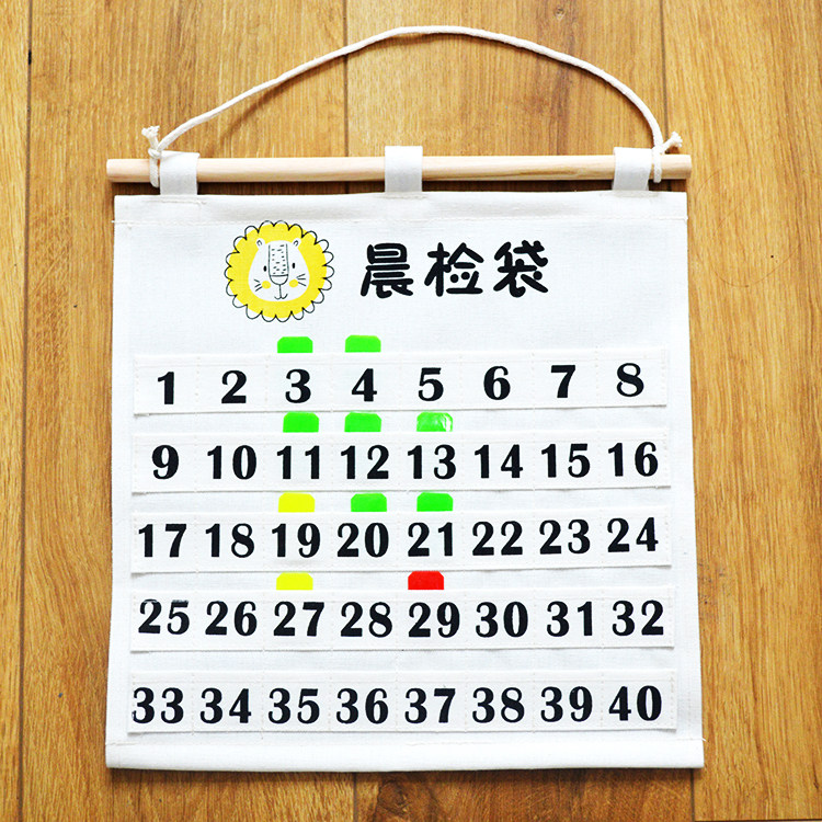 Waterproof Canvas Nursery School Morning Check Card Bag Morning Check Card Display Bag Health Card Cashier Bag Brief simple