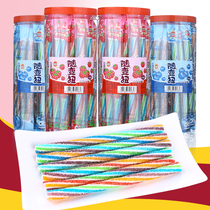 Uka with variable Twist Fruit Taste Soft Sugar Q Sugar Color Rope Sugar Blueberry Strawberry Flavor Childhood Cool Sugar Cool Mouth Stick Snacks