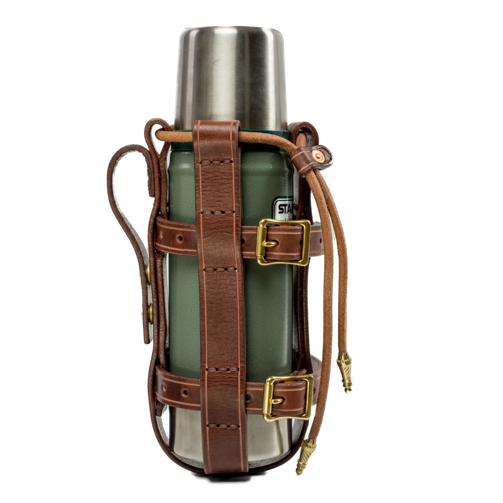 Drink More Hot water Vintage Motorcycle Handmade Leather Universal Kettle Set Harley Triumph Outdoor Kettle Holder