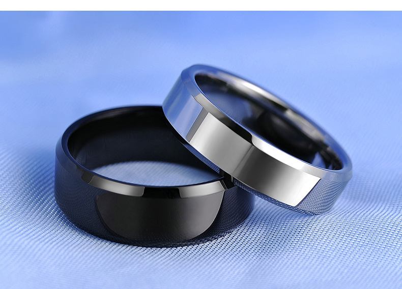 Nhẫn nam cá tính tungsten chỉ số vàng ngón tay nhẫn duy nhất của nam giới đuôi vòng đen Nhật Bản và Hàn Quốc hipster sinh viên trang sức chữ