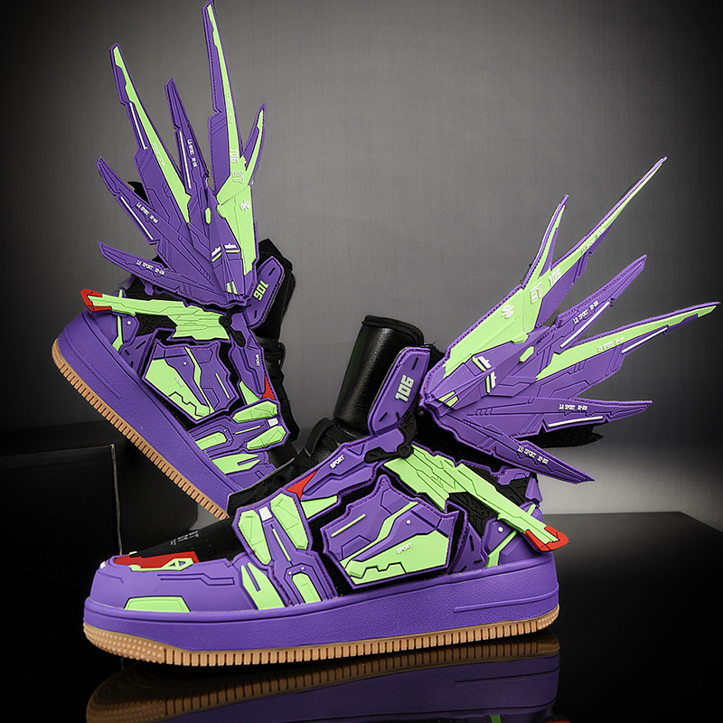 Non-Mainstream Men's Shoes Aj Gundam Mecha Unit 1 High-Top Sneakers Summer Non-Mainstream Sports Shoes Anime Trend Non-Mainstream Men's Shoes Aj Gundam Mecha Unit 1 High-Top Sneakers Summer Non-Mainstream Sports Shoes Anime Trend