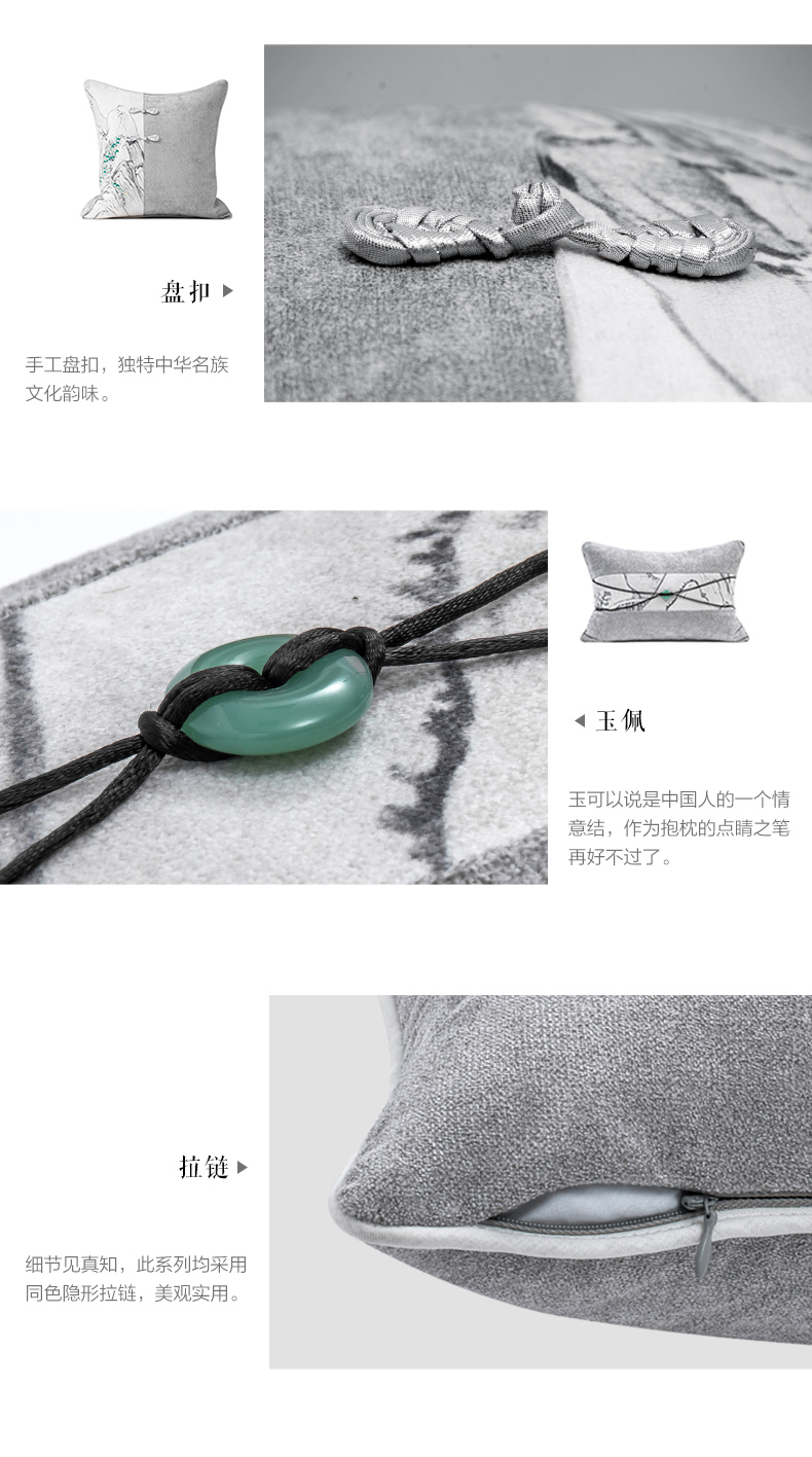 Mới Trung Quốc sofa thêu gối phong cách Trung Quốc phòng khách gối hiện đại Trung Quốc gối trang trí văn phòng đệm - Trở lại đệm / Bolsters chăn gối văn phòng 2 trong 1