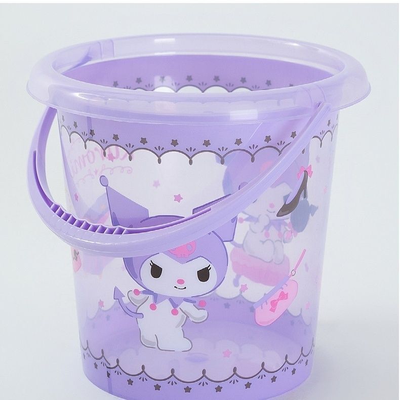 Cartoon Kuromi Portable Household Storage Bucket Plastic Water Bucket Storage Bucket Bath Bucket Cute Fishing Bucket Large Capacity