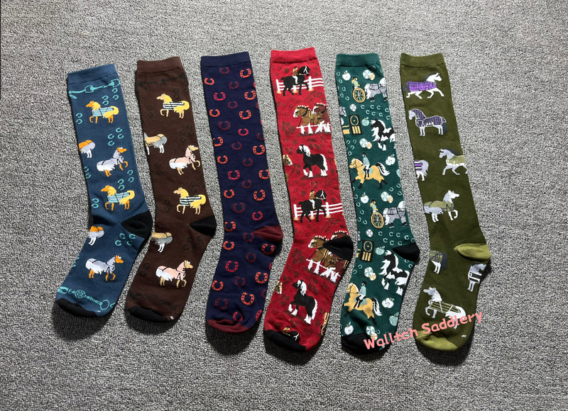 Cross-Border European Greenhawk Four-Season Horse Pattern Equestrian Socks for Teenagers, Men and Women, Long Compression Socks
