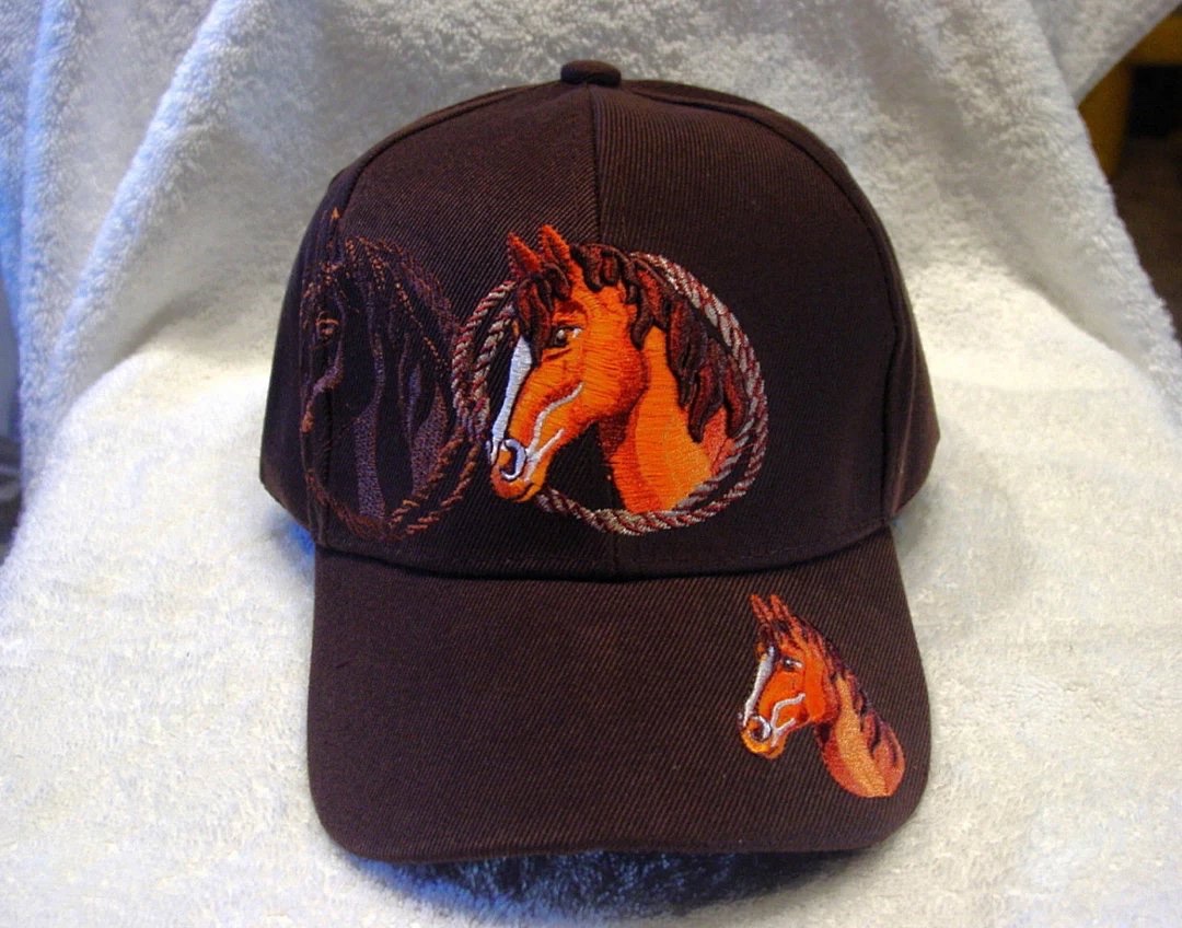 American Imports 3D Equestrian Embroidery Sunhat Polo Rider Equipped Cowhboy Western Cowboy Hat Warqi Horse