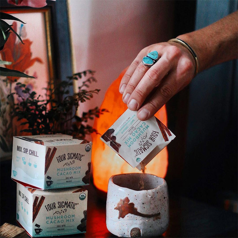 Four Sigmatic-Chill Lingzhi Hot Cocoa Relieve Anxiety Fatigue Body Shape Adjust Sleep 10 Packs