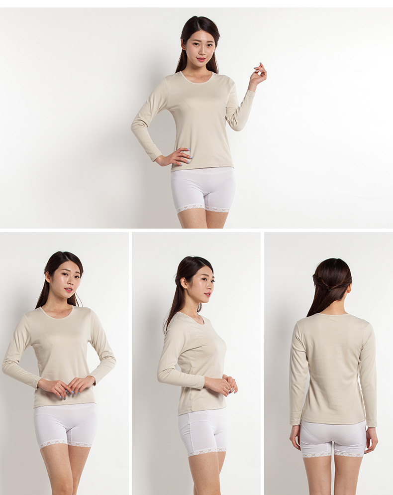 Quần áo cotton nữ mùa thu đơn mảnh mỏng kích thước lớn cổ tròn áo len cotton trung niên áo ấm thân mật 2402 áo nâng ngực