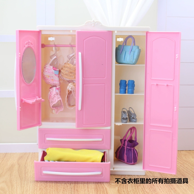 Dailan Barbie búp bê ăn mặc lên tủ quần áo búp bê tủ quần áo nhiều cửa tủ quần áo phụ kiện đồ nội thất - Búp bê / Phụ kiện