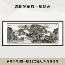 Living room landscape painting pure hand-painted authentic work by famous artists from China Artists Association office new Chinese style sofa background wall high-end hanging painting
