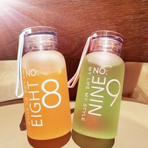 Small fresh frosted glass Korean male and female couple water cup ins shake sound net Red portable handy student cup