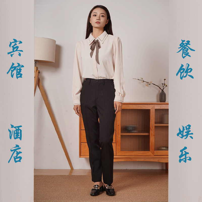 Women's Suit Pants Mcdonald's Work Pants Kfc Hotel Work Pants Waiter Pants Dress Pants Women's Black Straight-Leg Pants