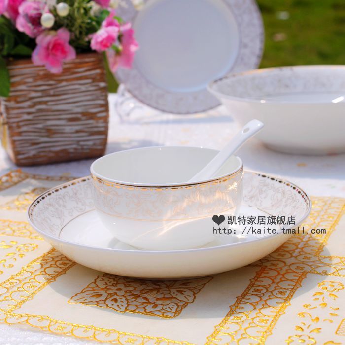 Jingdezhen ceramic tableware suit style up phnom penh ceramic dish dish household European - style combination informs the bowl chopsticks