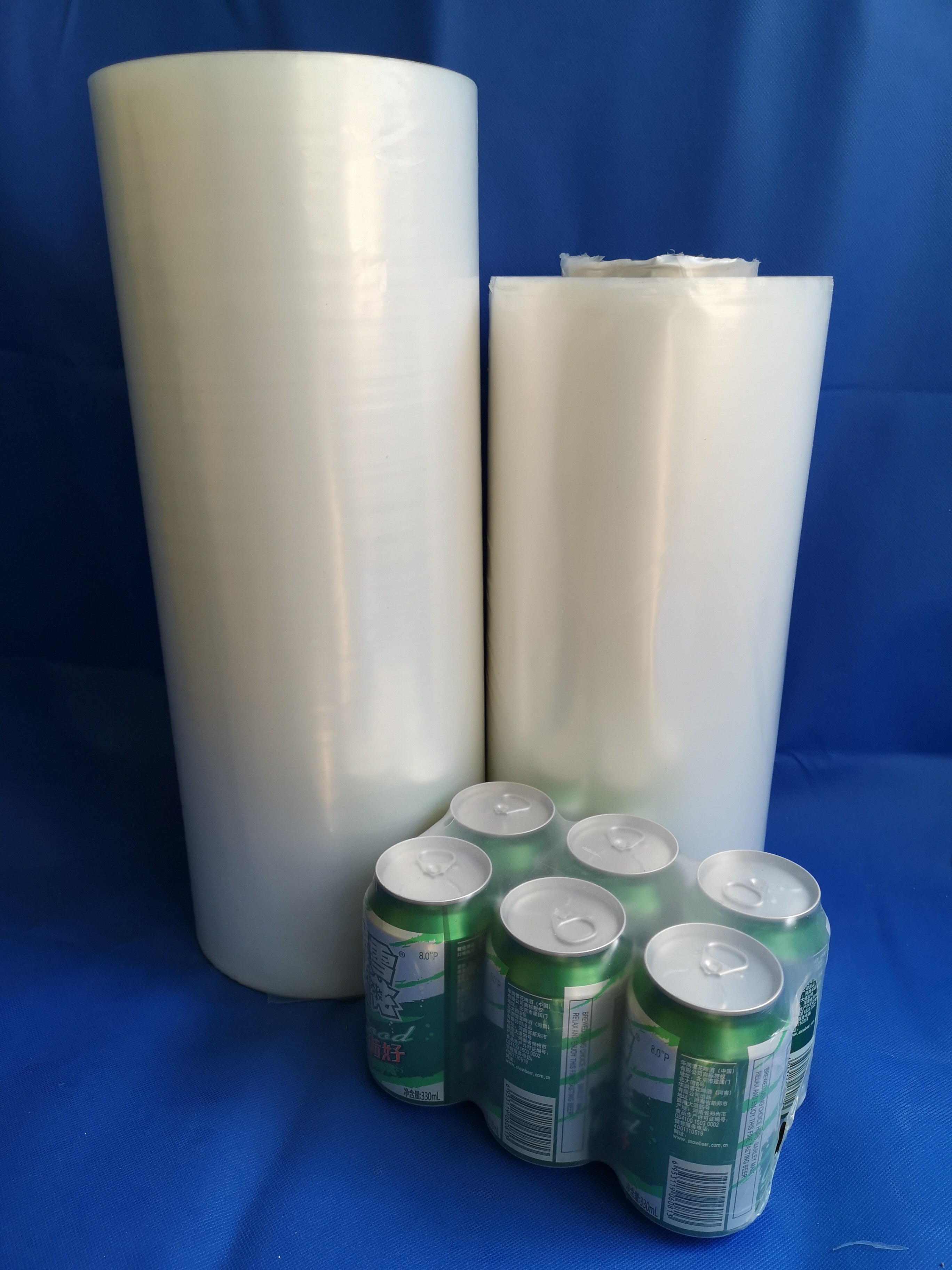 PE Shrink Film Shrink Bag 2 Heads Through Packing Plastic Carton Beverage High Strength Tear Resistance Customized Size Thickness