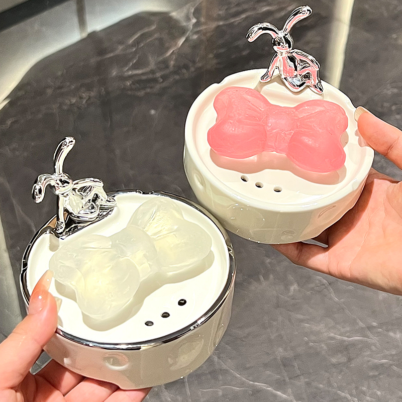 Light extravagant ceramic soapbox toilet drain creative home upscale Fancy Soap Shelve Net Red Cute-Taobao
