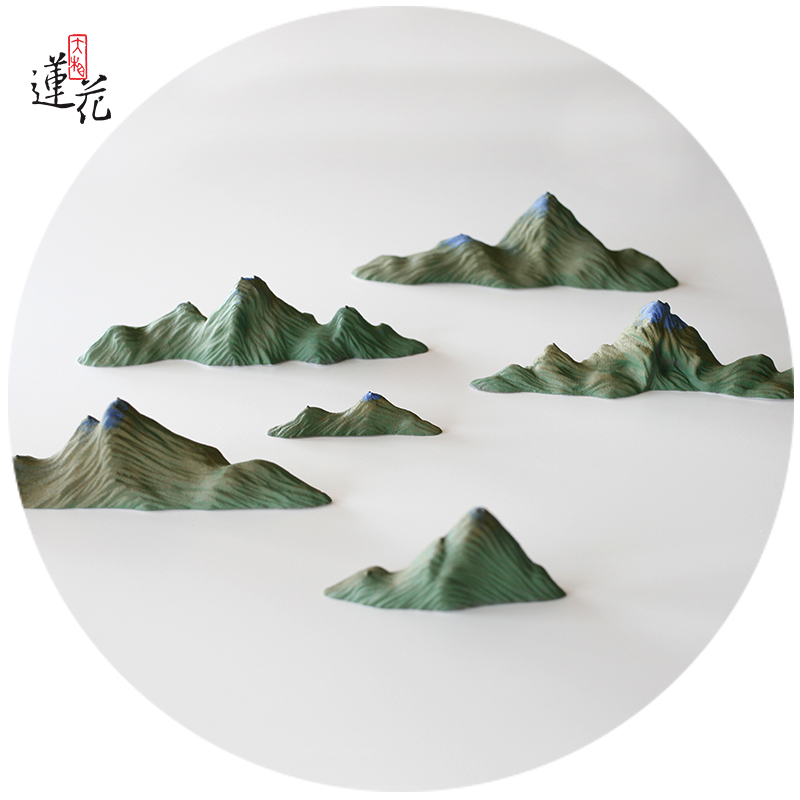 Daxiang Lotus Chinese Zen Ceramic Mountain Ornament Living Room Study Model Room Dry Landscape Pen Holder Chopstick Holder Paperweight