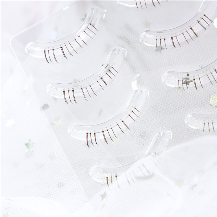 Moon Princess A09 Lông mi nâu Đôi mắt tự nhiên Clipping Cà phê Màu pha trộn Trang điểm Lông mi giả - Lông mi giả kích mí lưới cuộn