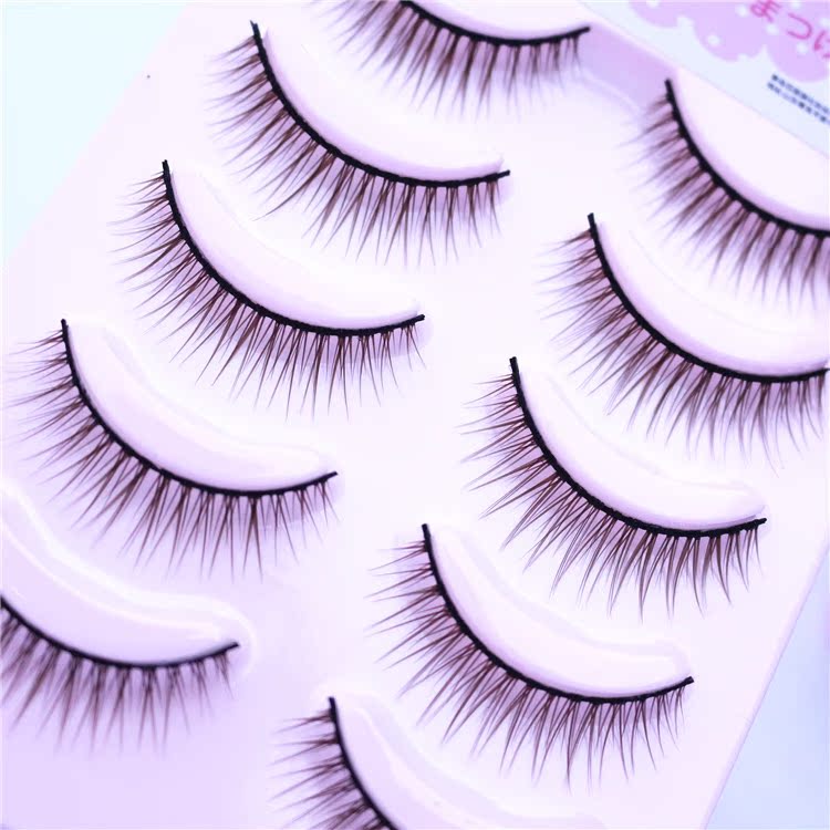 Moon Princess 5 cặp M-8 màu nâu cà phê dày tự nhiên mô phỏng cứng thân giữa kéo dài mí mắt đơn mi giả nam châm