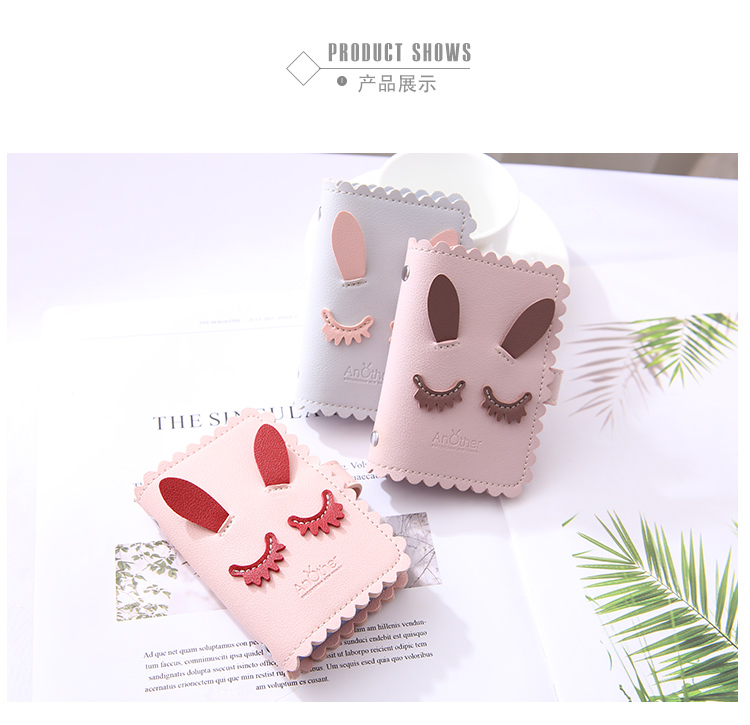 Gói thẻ thỏ dễ thương mini chủ thẻ nhỏ gọn có thể được đặt trên thẻ giấy phép bao da thẻ đa năng dung lượng lớn bộ thẻ gói - Chủ thẻ ví cầm tay nữ hàng hiệu