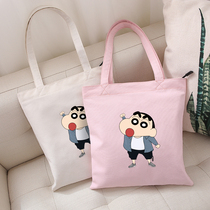 Crayon Xiaanxin surrounding two-dimensional canvas bag shoulder bag Cartoon Cartoon hand-carrying cloth bag make up class bag student schoolbag