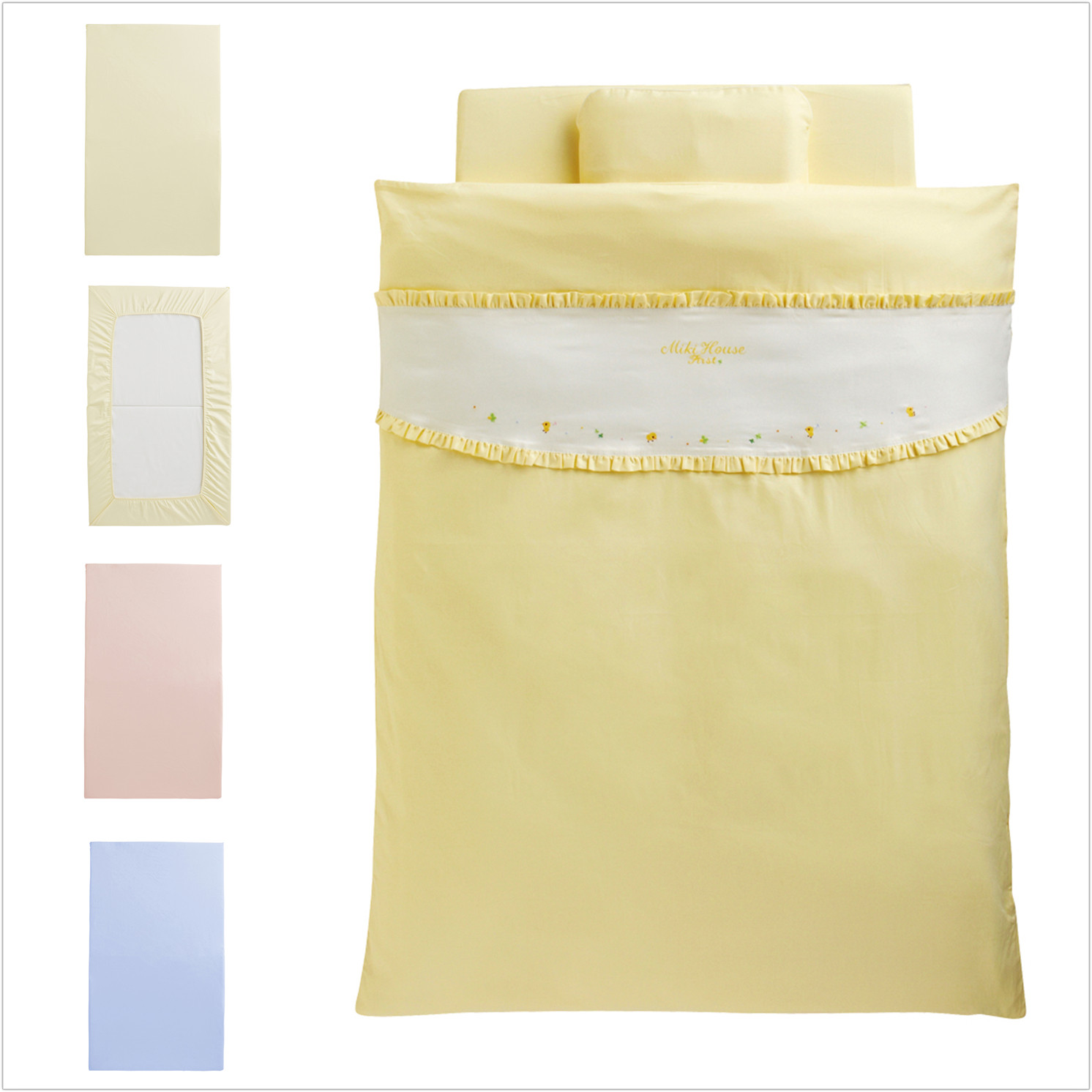 New Japanese-made mikihouse infant children's cotton solid-color bed sheet mattress cover 46-8259-958