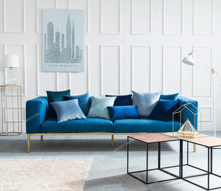 Mùa đông nhung rắn màu đơn giản gối hiện đại sang trọng sofa kích thước lớn đệm giường gối trở lại đệm bao Mua gối ngủ văn phòng