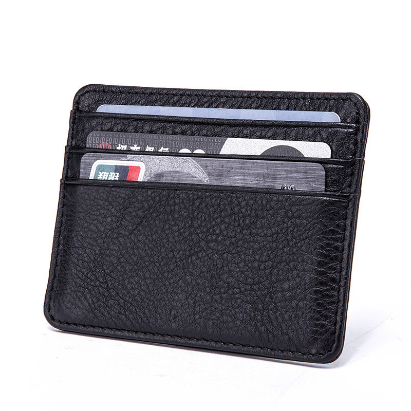 Retro men's coin purse top layer cowhide card bag texture genuine leather literary and artistic business card holder for men and women simple and practical solid color