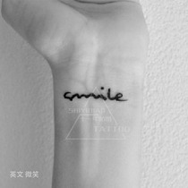 Tattoo Sticker Waterproof for men and women Creative Smile English letters Smile small frescoed tattooed with disposable stickers