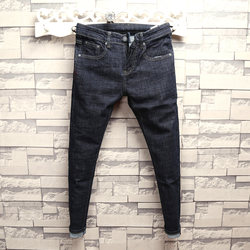 Trendy men's new Korean style original color plain-wash slim jeans for men, simple and versatile slim-fitting pants for social people and Internet celebrities