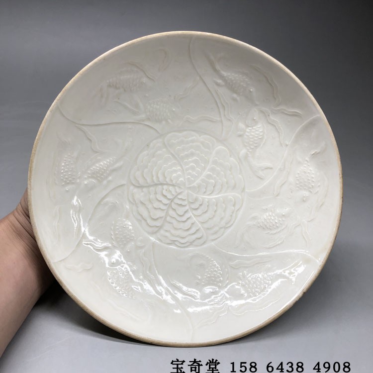宋定窑白釉刻印鱼纹碗– [临渊阁]天地一家春