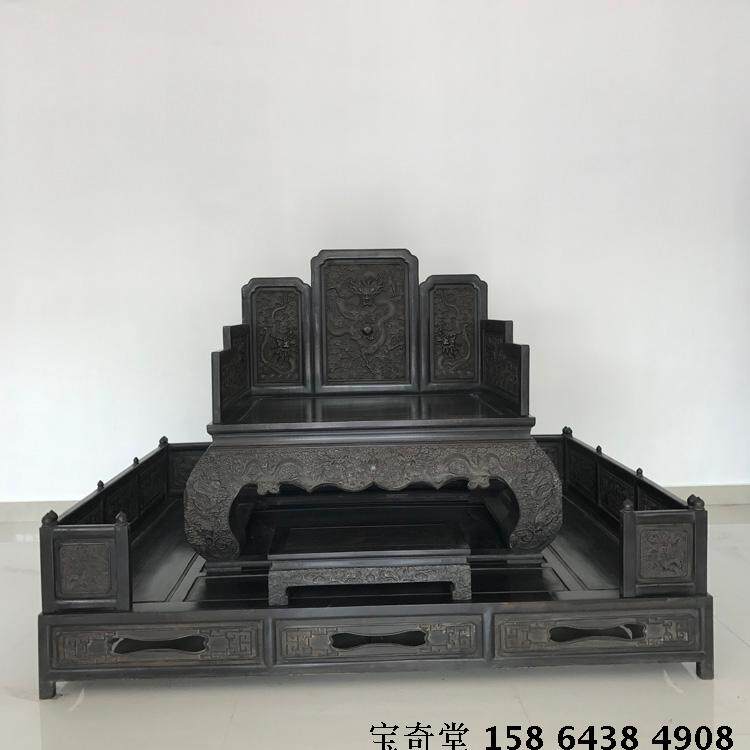 Purple sandalwood old furniture Qing Dynasty full work sculpted dragon Grand throne down to a set of Ming and Qing furnishings purple sandalwood old furniture-Taobao