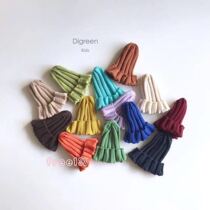 Flora Kidds Korea Spot Child Hat All Season Style Candy Bright Color Knit Childrens Hooded Cap Seconds Hair
