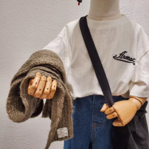 Exclusive customized male and female child baby pure color base short sleeve pure cotton T-shirt bottom blouse jacket head round neck