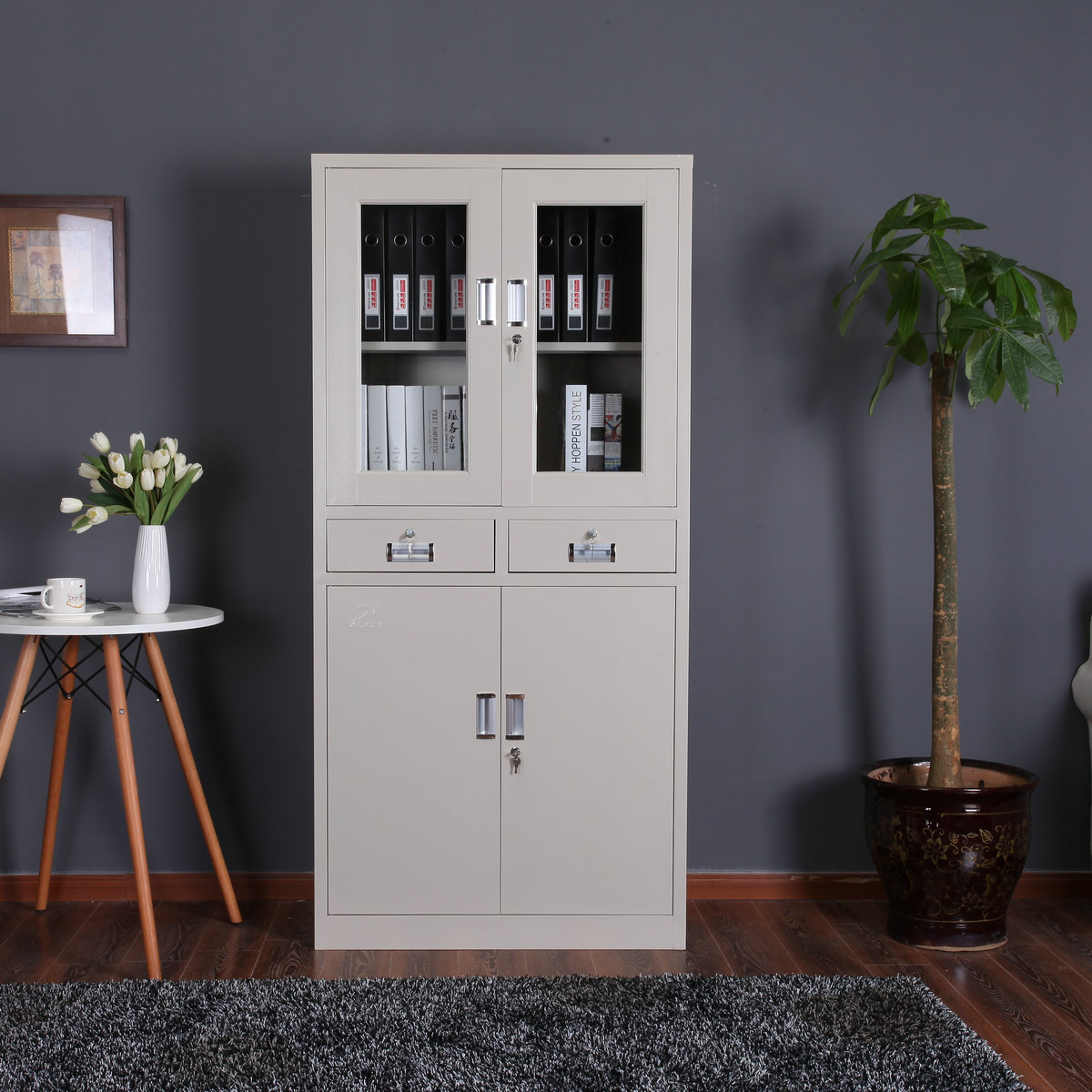 With drawer mobile fire transparent glass door fileframe file cabinet to floor file cabinet Move short cabinet instrument cabinet