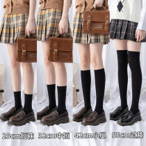 Black silk velvet mid-tube socks Pile socks JK dark Japanese college style knee socks white wild student socks female