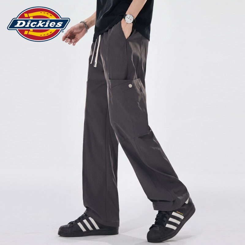 Dickies American-Style Workwear Straight-Leg Casual Pants for Men, Summer Patchwork Slim Fit Slightly Flared Versatile Long Pants m